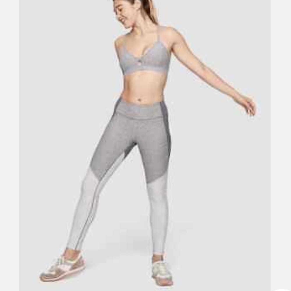 Outdoor Voices Women's 7/8 Tri Tone Warmup Legging Gray White Size S